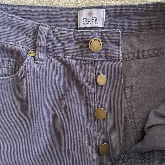 Purple Wide-legged Corduroy Pants - Picture 3 of 6